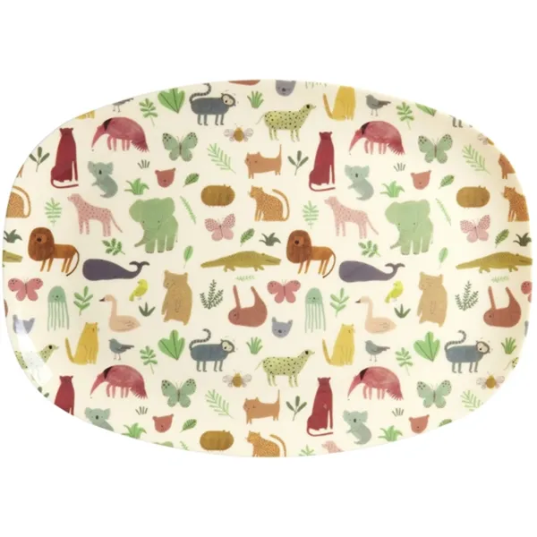 RICE Sweet Jungle Print Kinderteller aus Melamin
