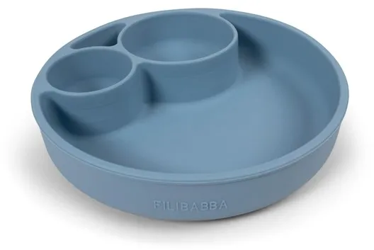 Filibabba Silikon-Geteilter Teller - Puderblau